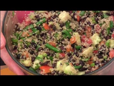 Vegan Quinoa Black Bean Salad by Judith Kingsbury, a frame from the YouTube video
