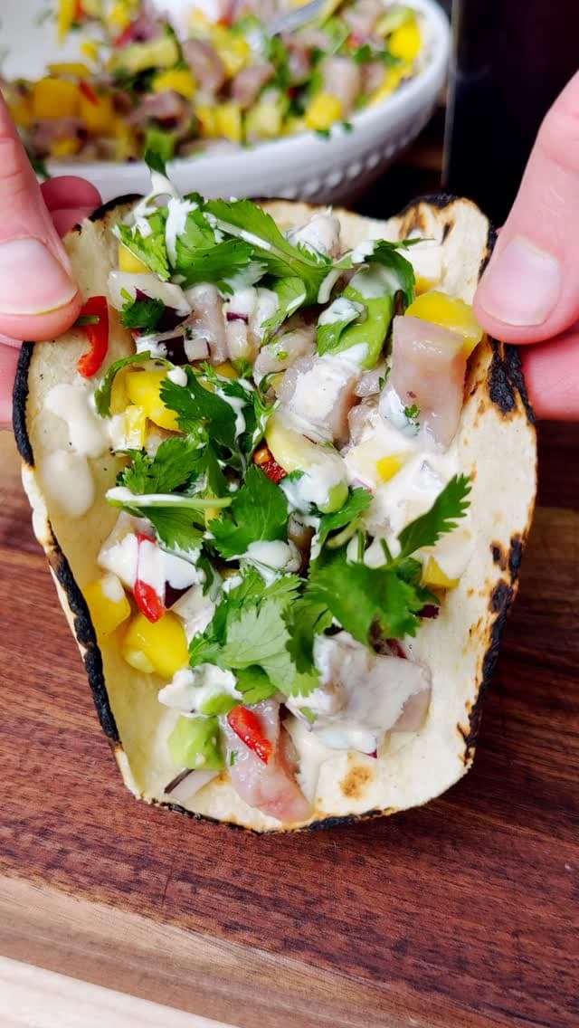 Tropical Tuna Ceviche Tacos