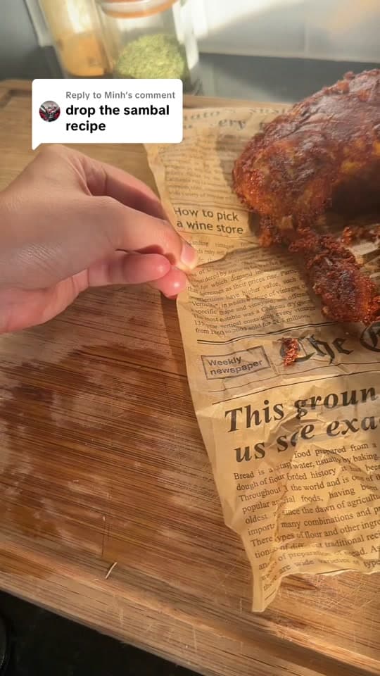 Ayam Penyet with Spicy Sambal