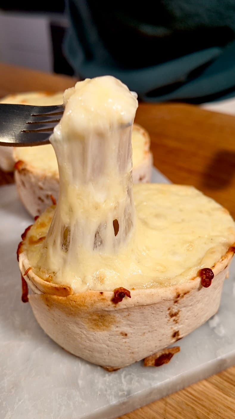 Spanish Tortilla Boat with Mashed Potato, Ground Meat, and Cheese