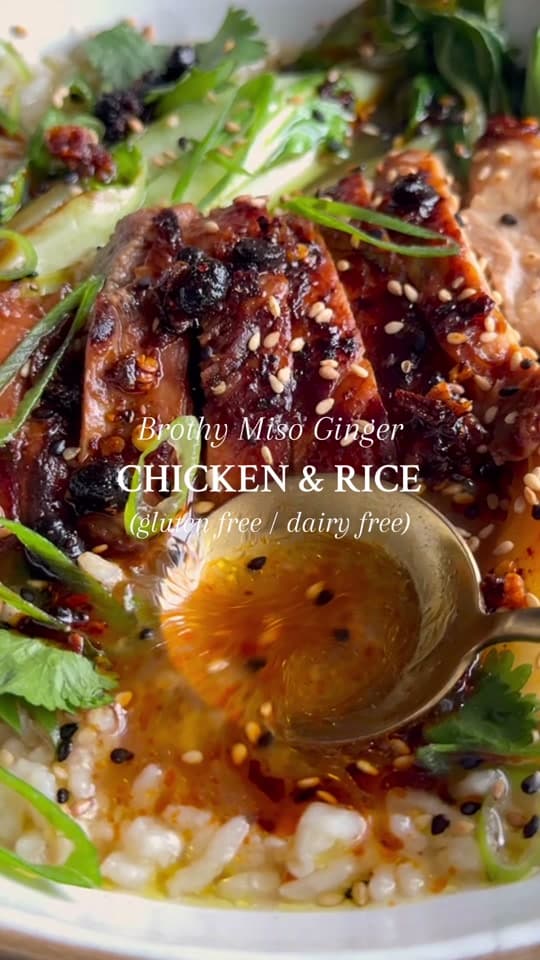 Brothy Miso Ginger Chicken & Rice