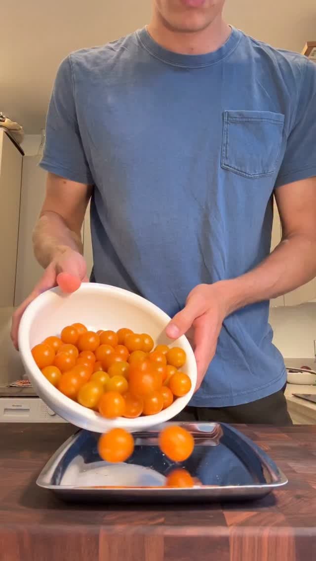 Sun Gold Tomato Linguine with Goat Cheese
