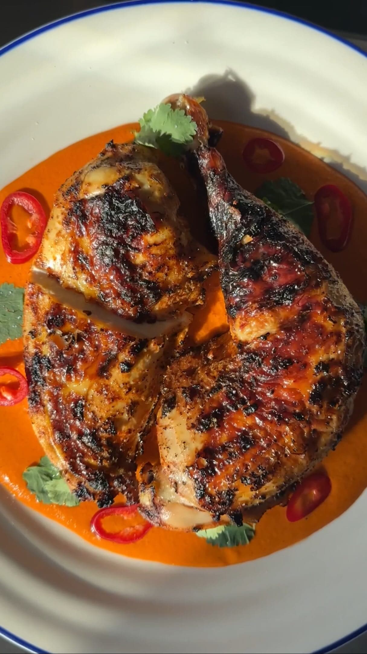 Marinated Grilled Chicken with Mojo Rojo Sauce
