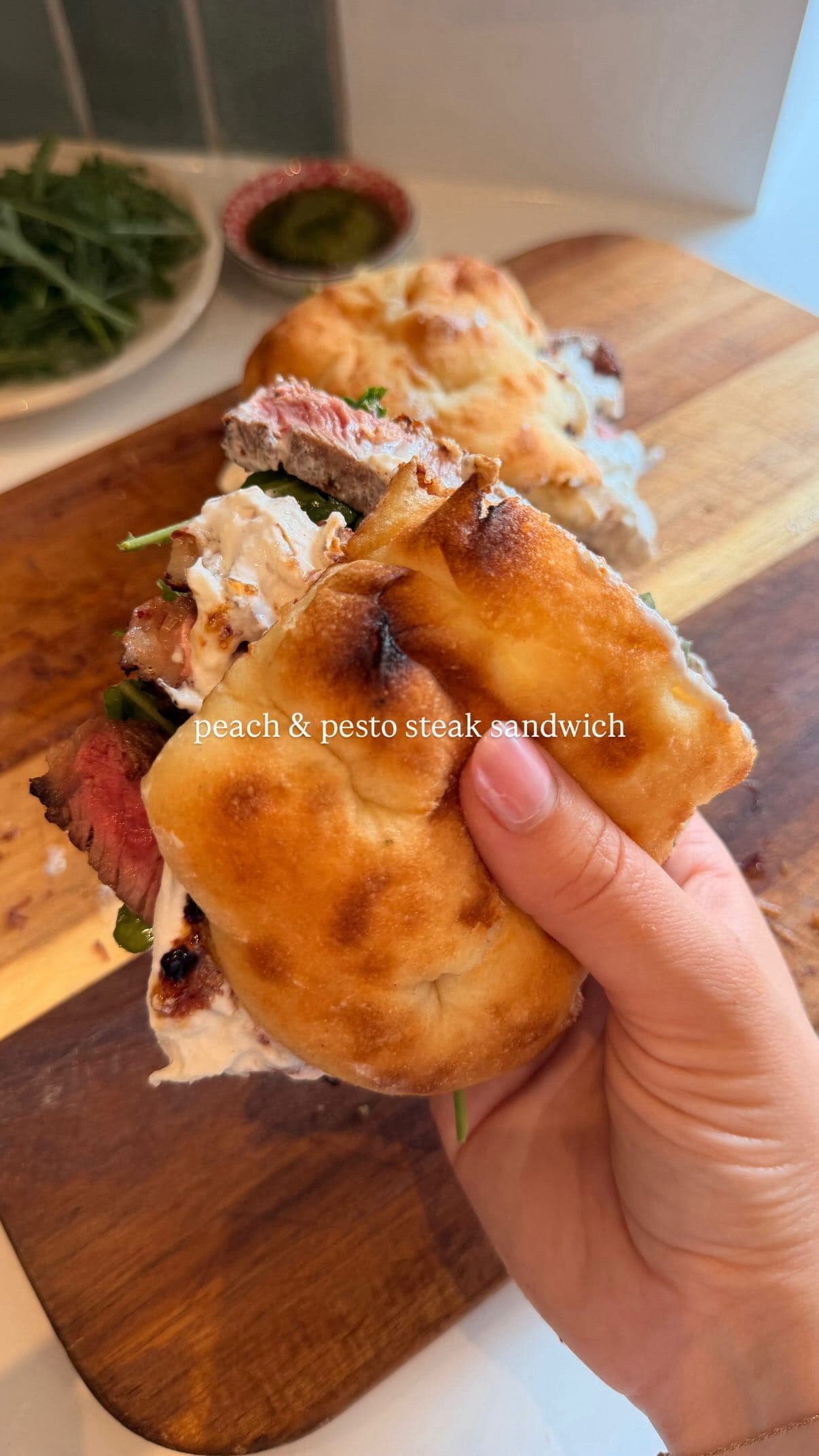 Peach & Pesto Steak Sandwich