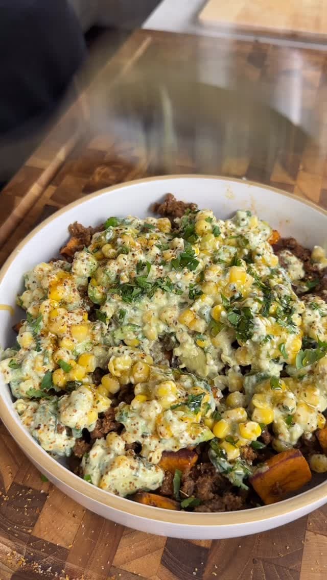 Mexican Inspired Street Corn Hot Honey Bowl