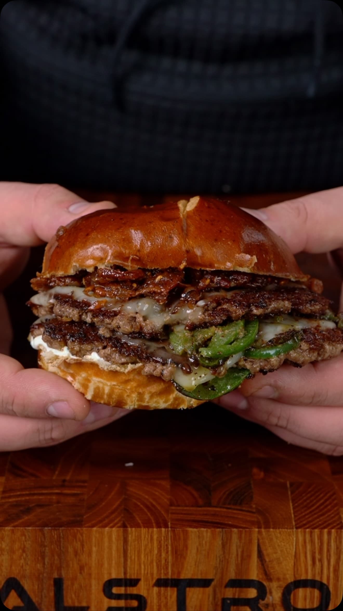 Jalapeño Popper Smashburger with Raspberry Bacon Jam