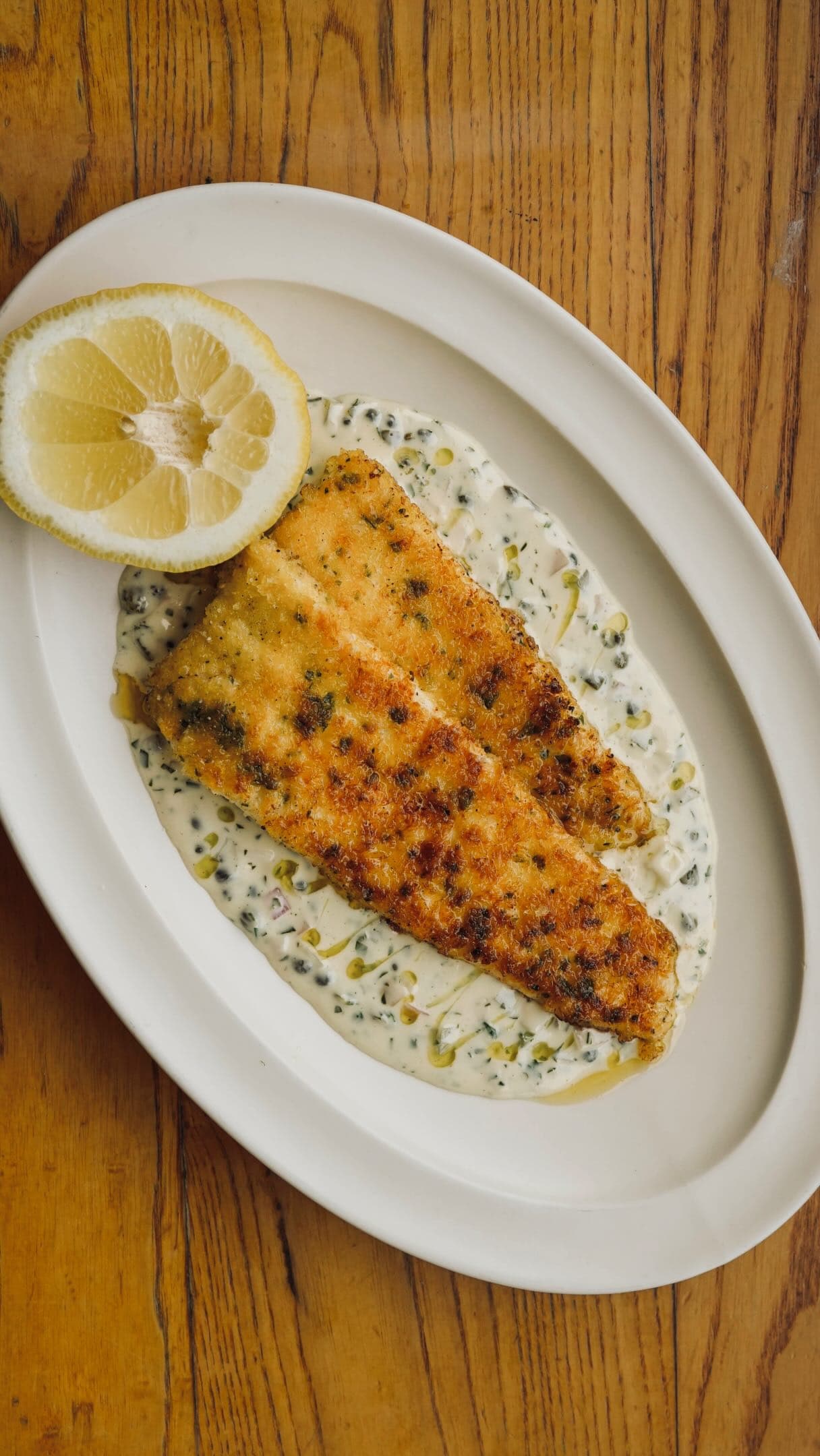 Breaded Plaice with Warm Tartare Sauce