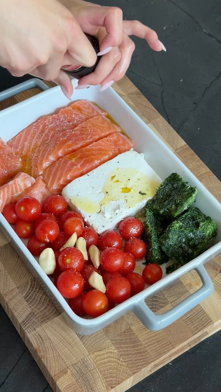 One-Pot Salmon Pasta with Feta and Spinach