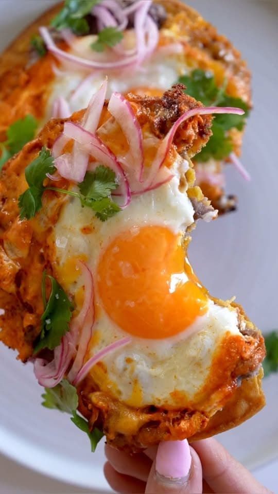 Egg and Black Bean Tostadas