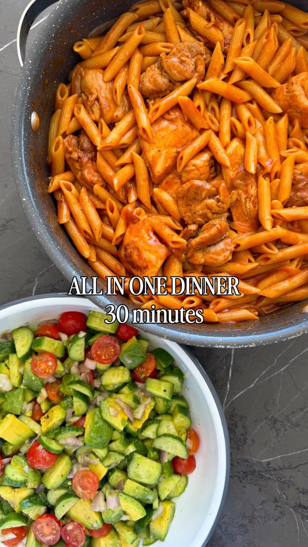 One-Pot Chicken & Penne with Fresh Salad
