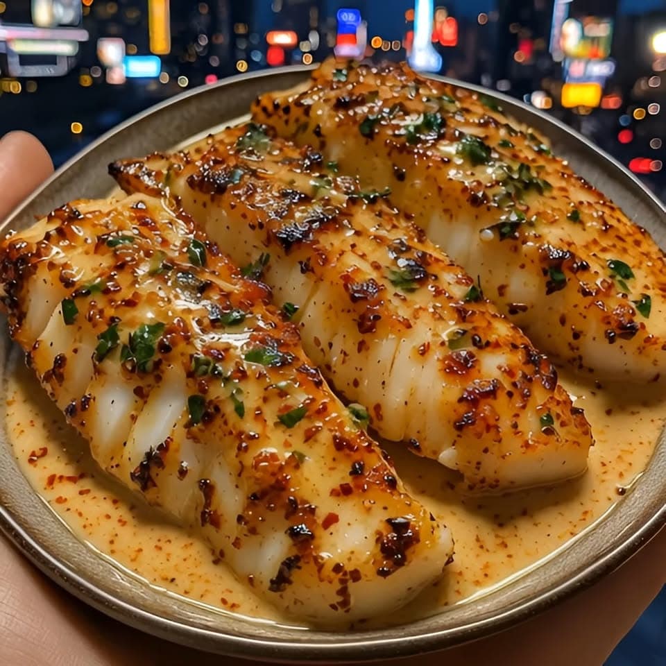 Garlic Butter Cod Strips with Sweet Chili Lime Sauce