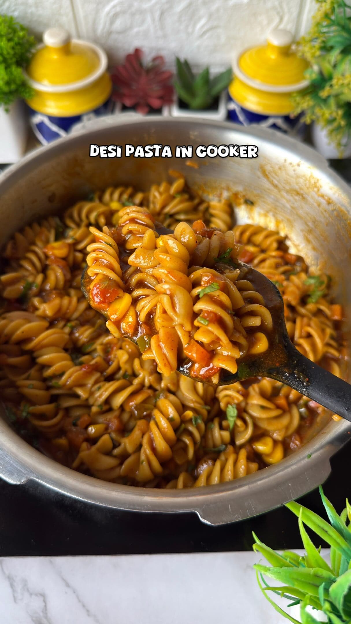 Quick Masala Pasta in Pressure Cooker