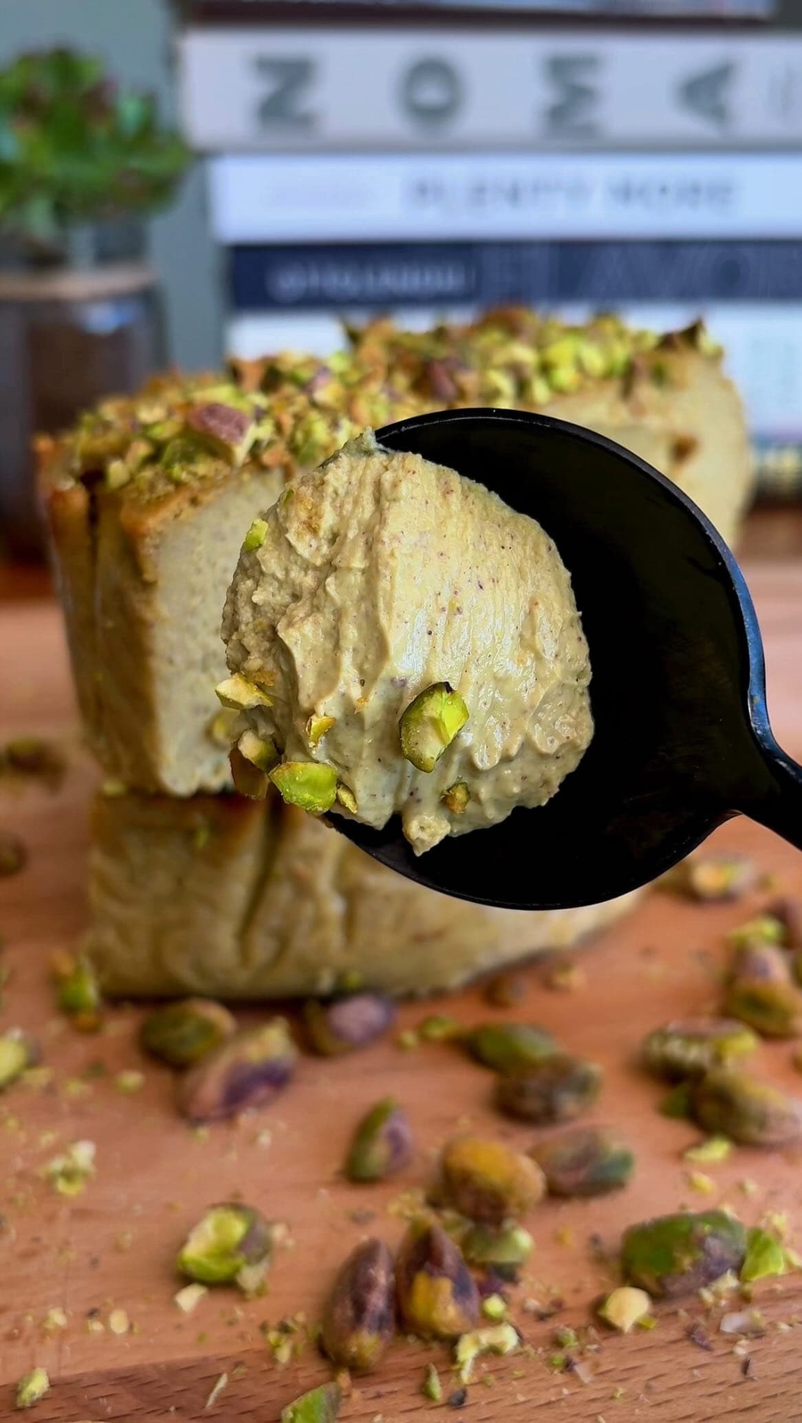 High‑Protein Pistachio Cheesecake