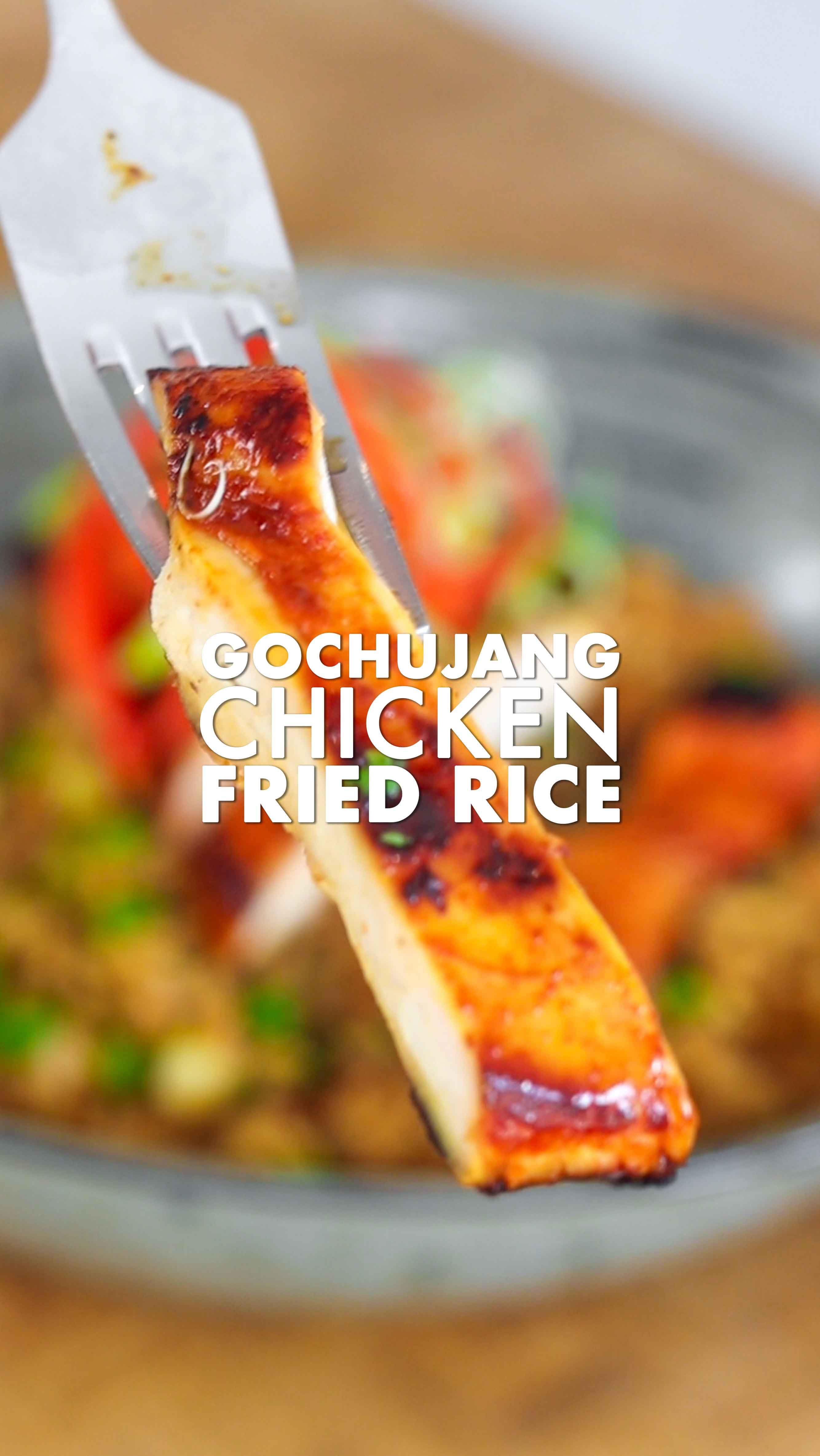 Gochujang Marinated Chicken with Sweet Soy Egg Fried Rice