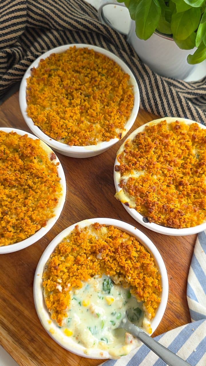 Cheesy Fish Finger Pie Pots