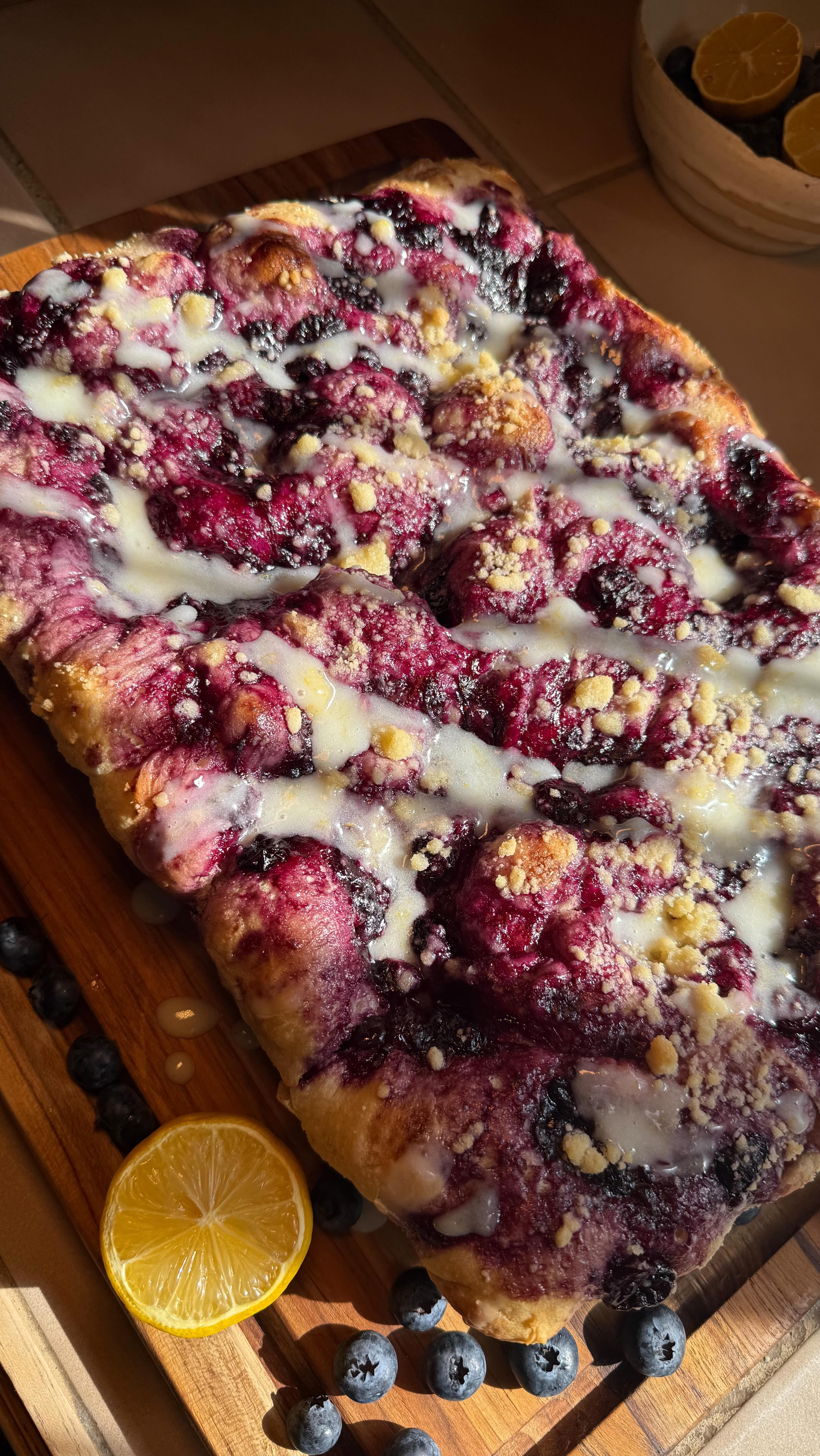 Lemon and Blueberry Focaccia