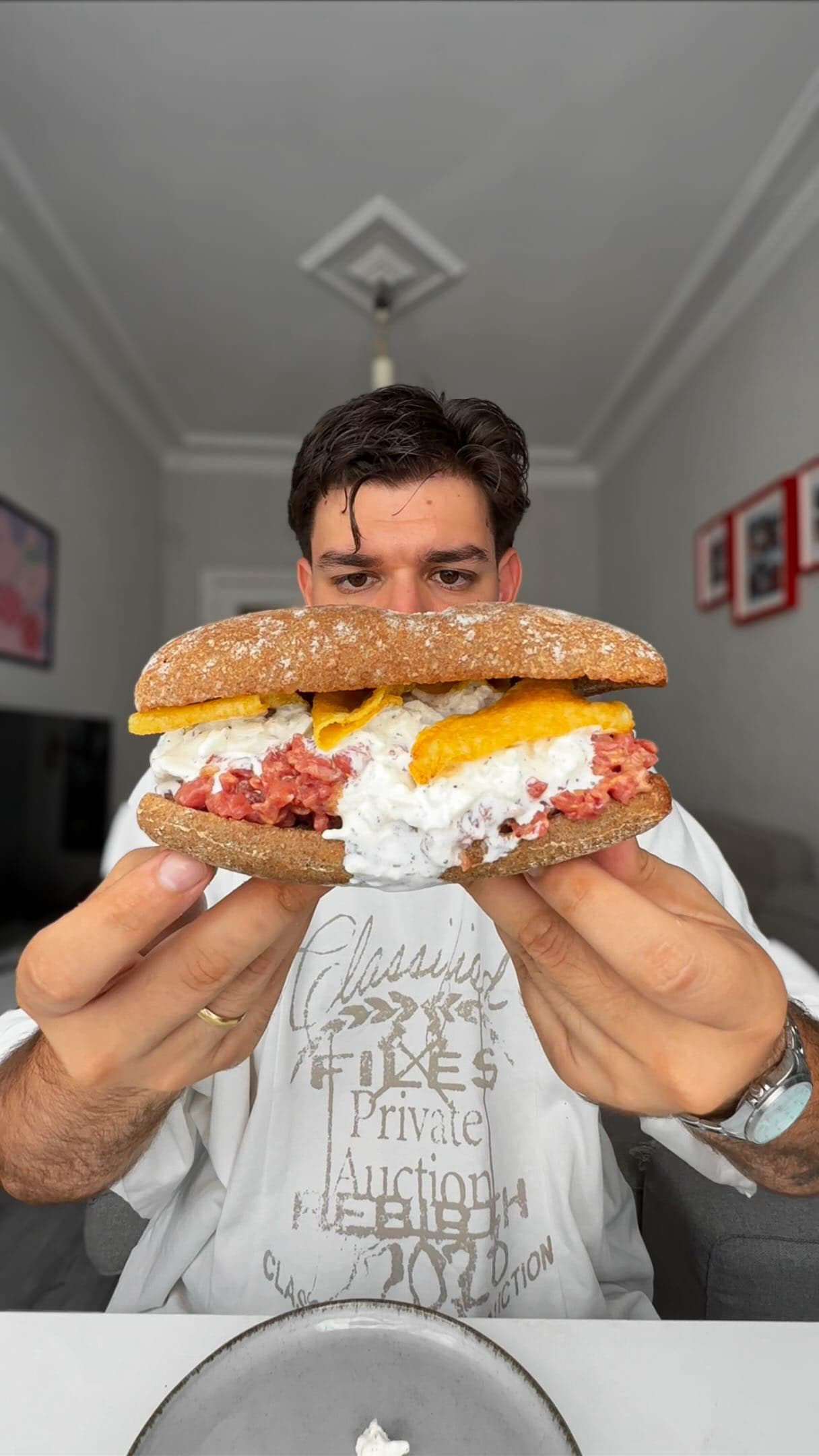 Burrata & Truffle Sandwich with Crispy Fries