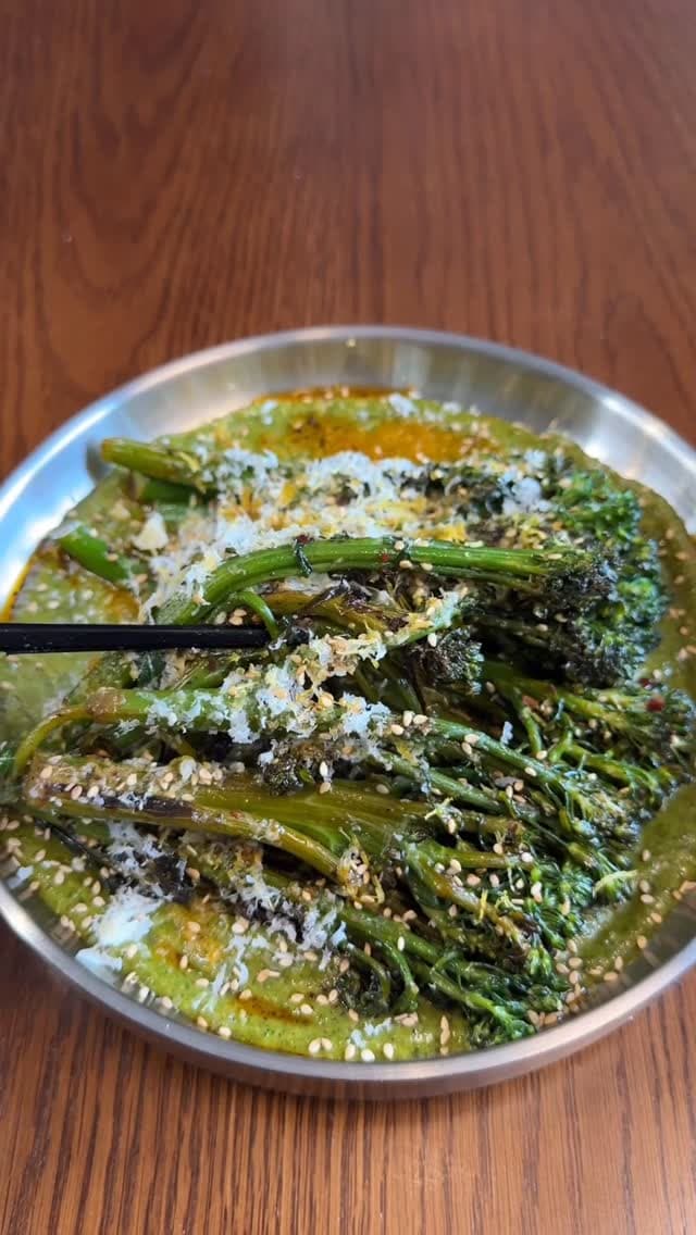 Charred Broccolini with Walnut Herb Sauce