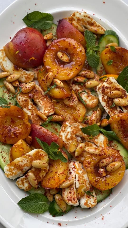 Caramelised Nectarine and Halloumi Salad