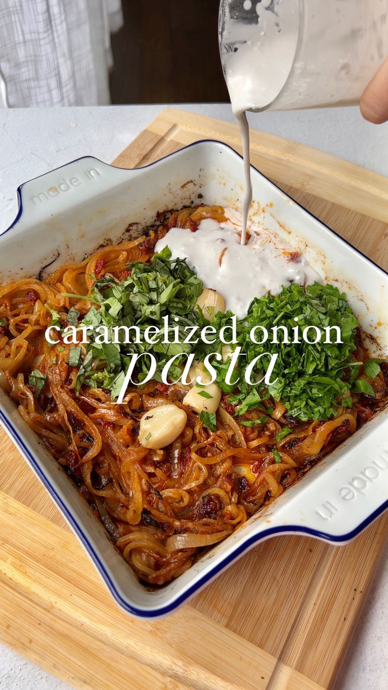 Baked Caramelized Onion Pasta