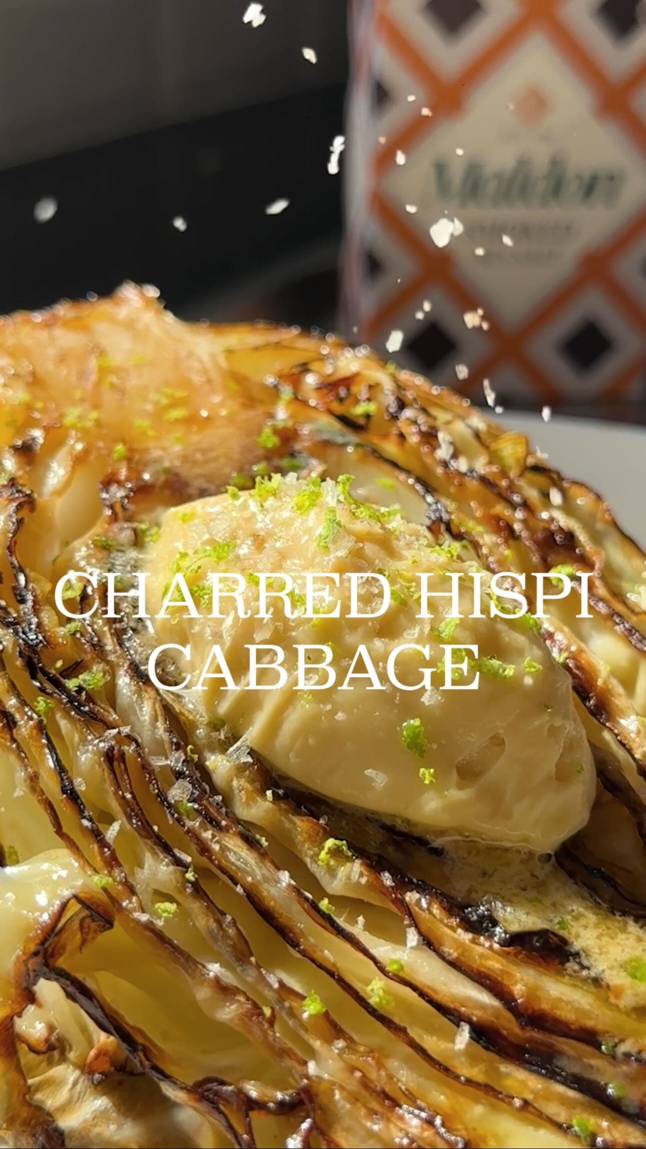 Charred Hispi Cabbage with Miso Butter and Smoked Salt