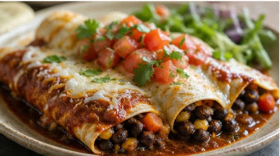 My Veggie Black Bean Enchiladas