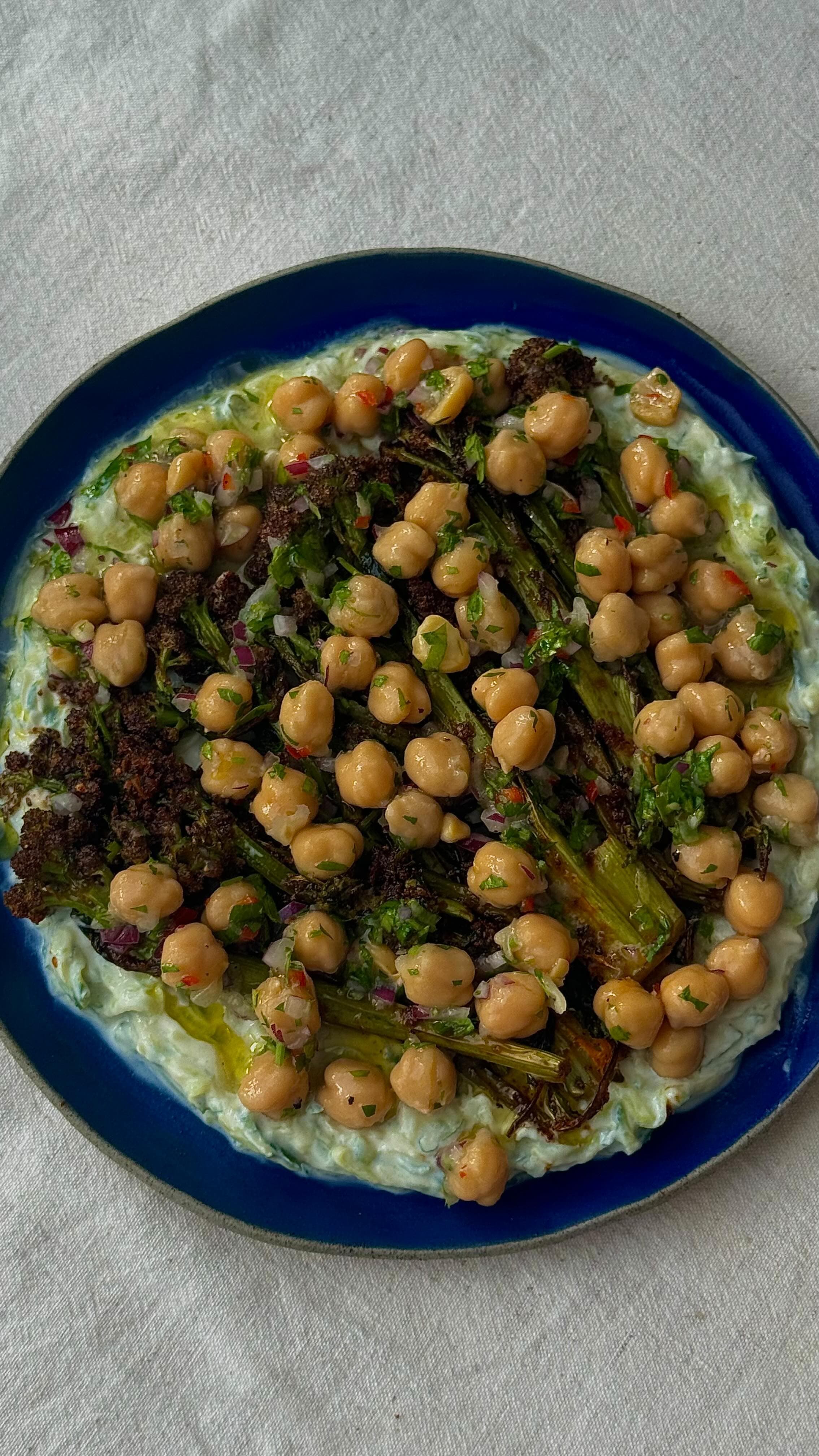 Tzatziki, Roasted Broccoli & Marinated Chickpeas