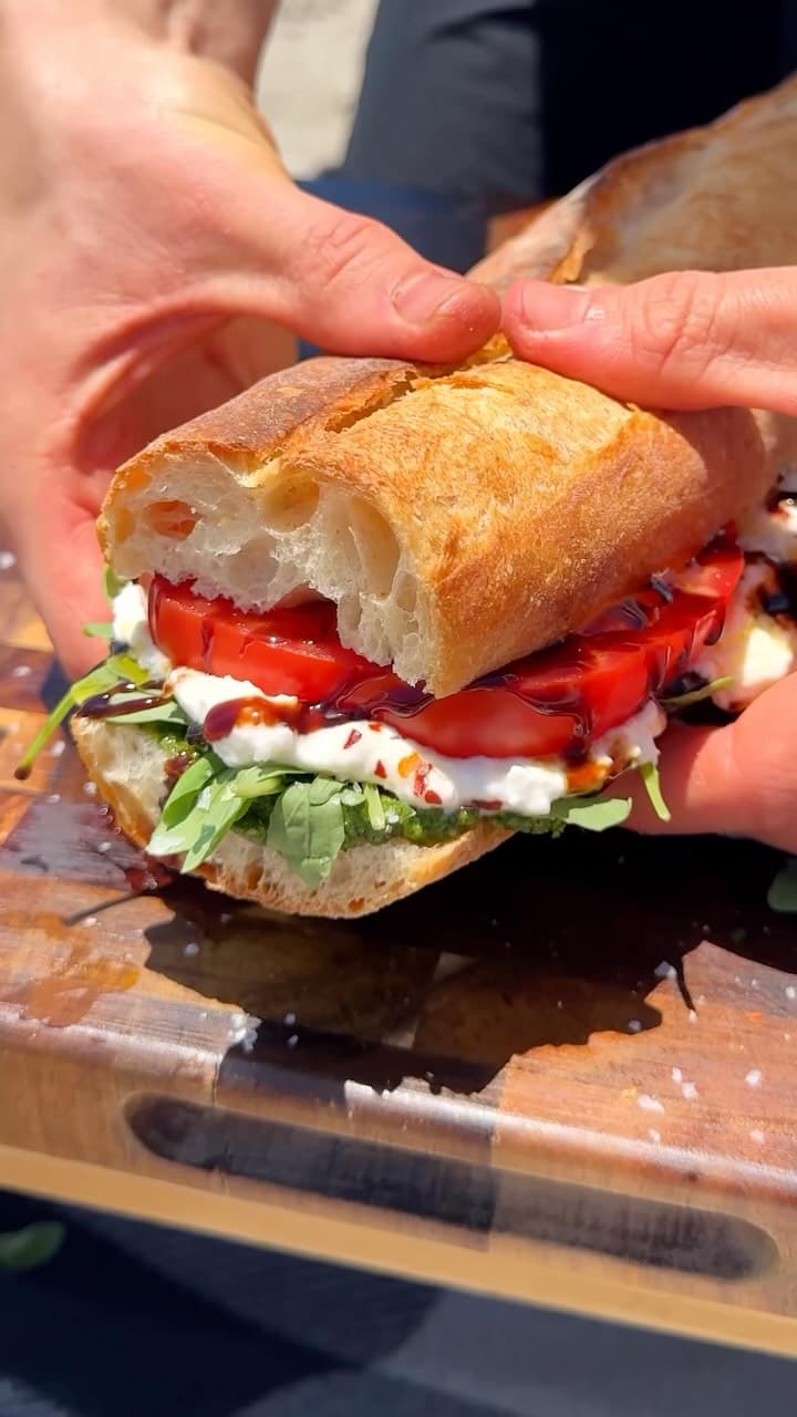 Caprese Burrata Beach Sandwich