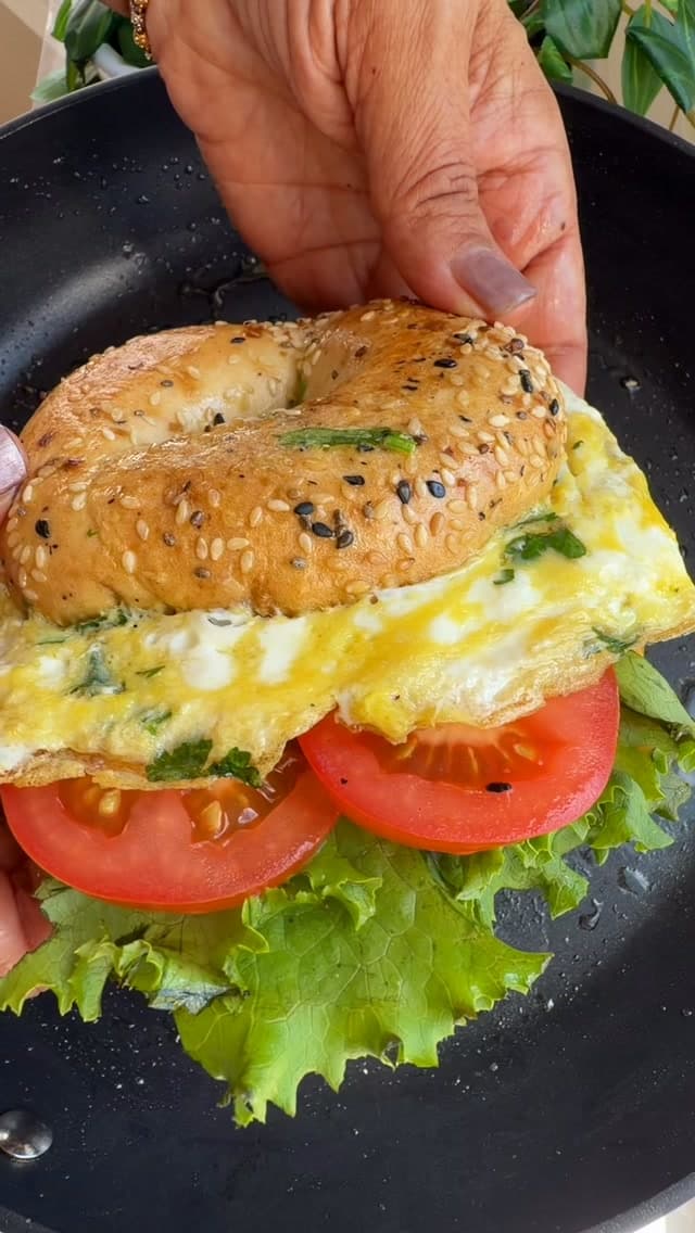 Egg and Cheese Bagel Sandwich