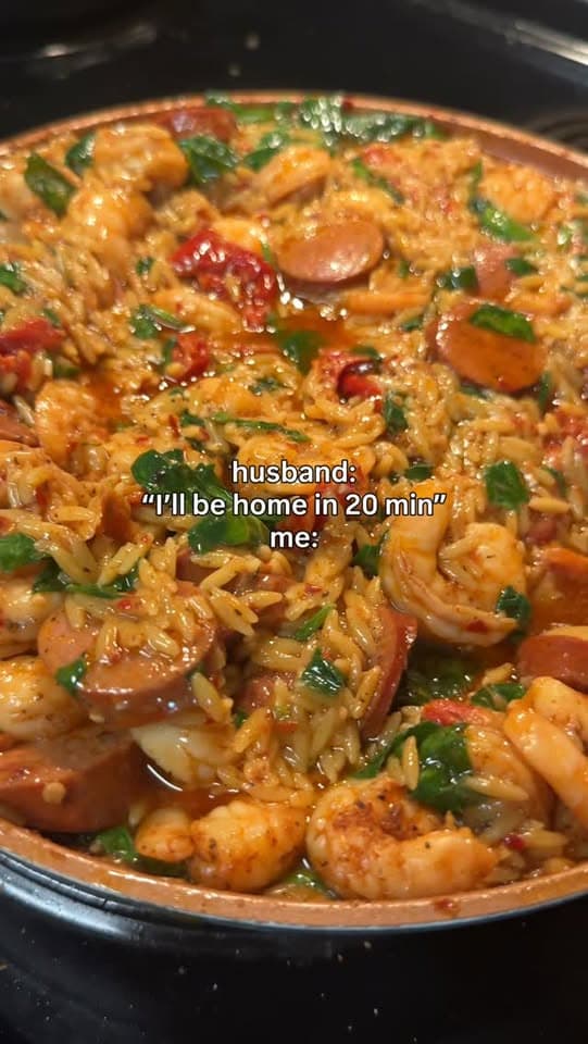 Cajun Shrimp and Sausage Orzo
