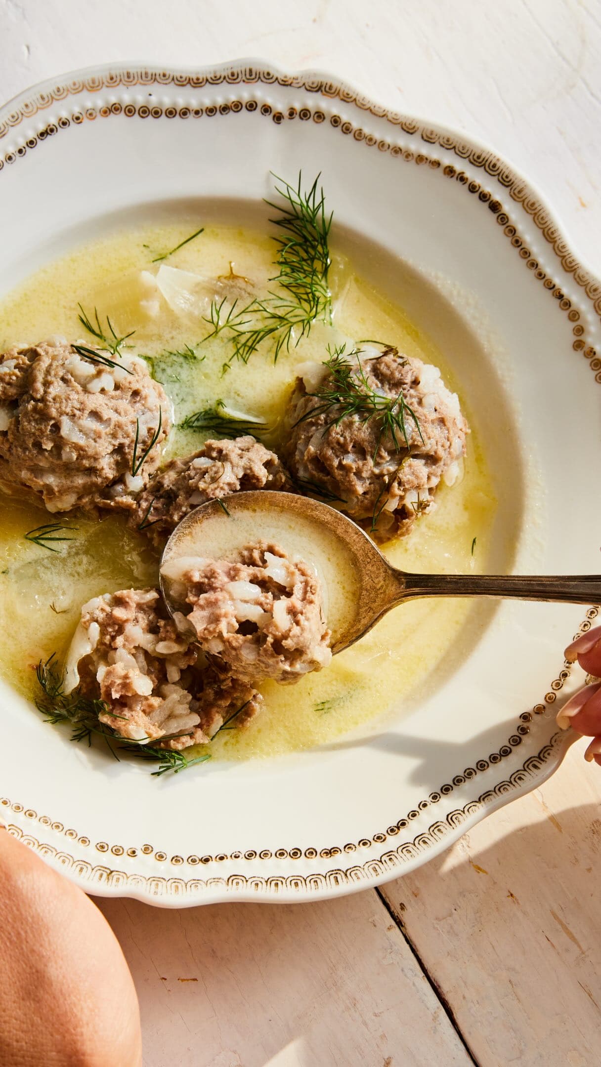 Greek Meatball Soup (Youvarlakia)