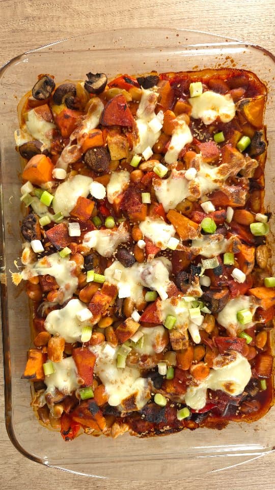Gochujang Butter Bean and Tofu Tray Bake
