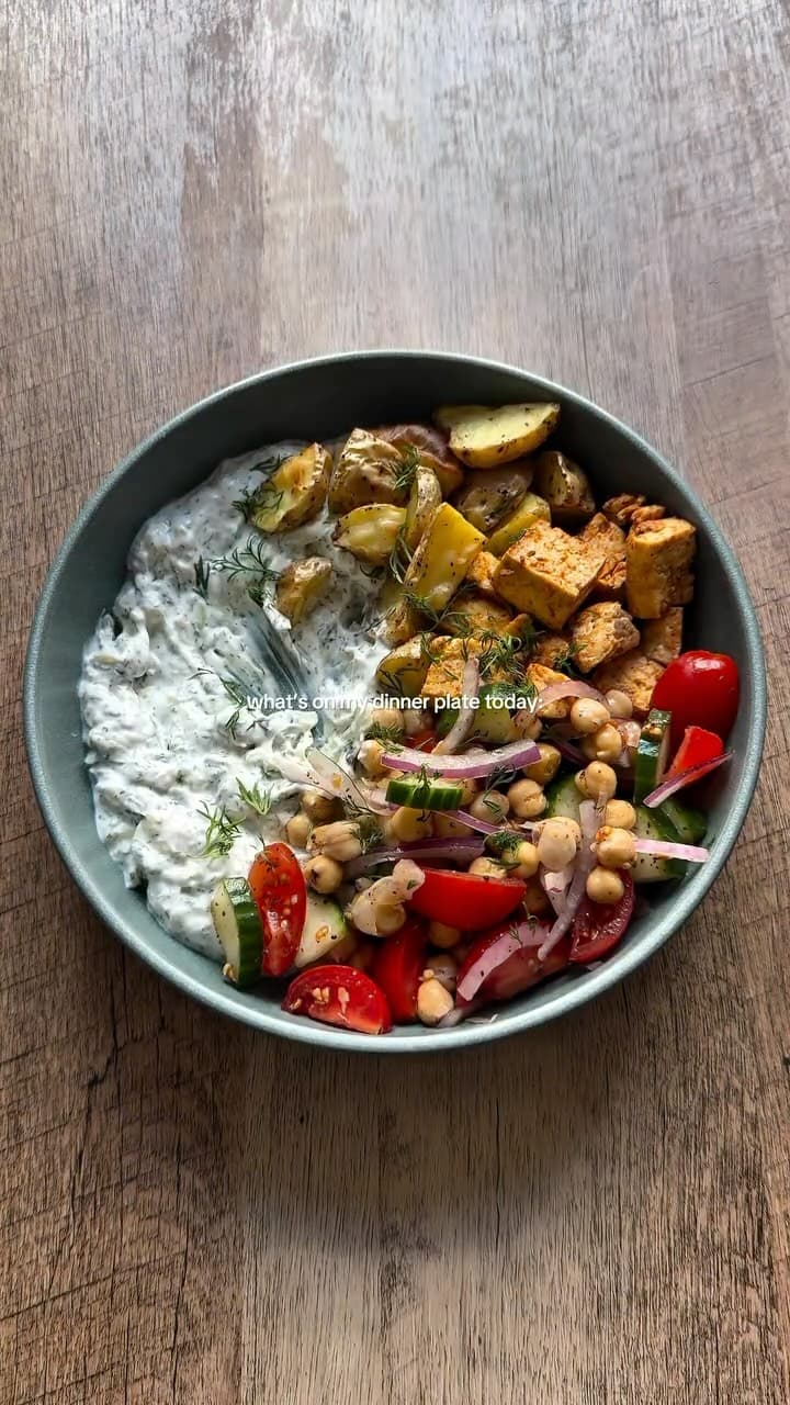 Mediterranean Tofu & Chickpea Bowl by Mediterranean Diet Plan, a frame from the Instagram video