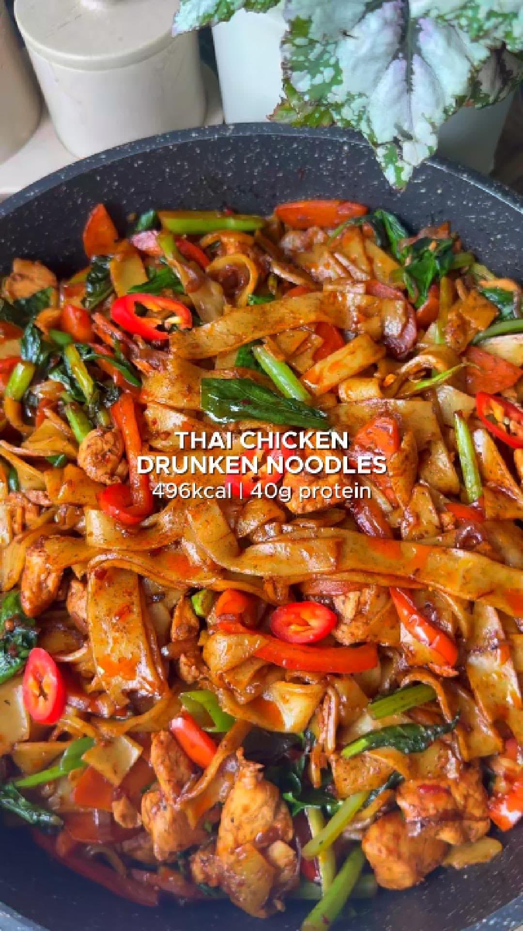 Thai Chicken Drunken Noodles (Pad Kee Mao)