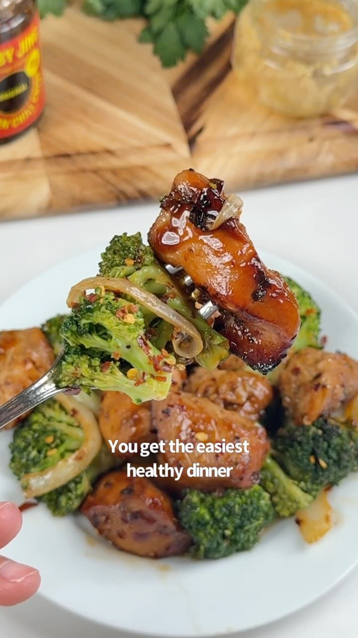 Hot Honey Garlic Chicken & Veggie Air Fryer Dinner