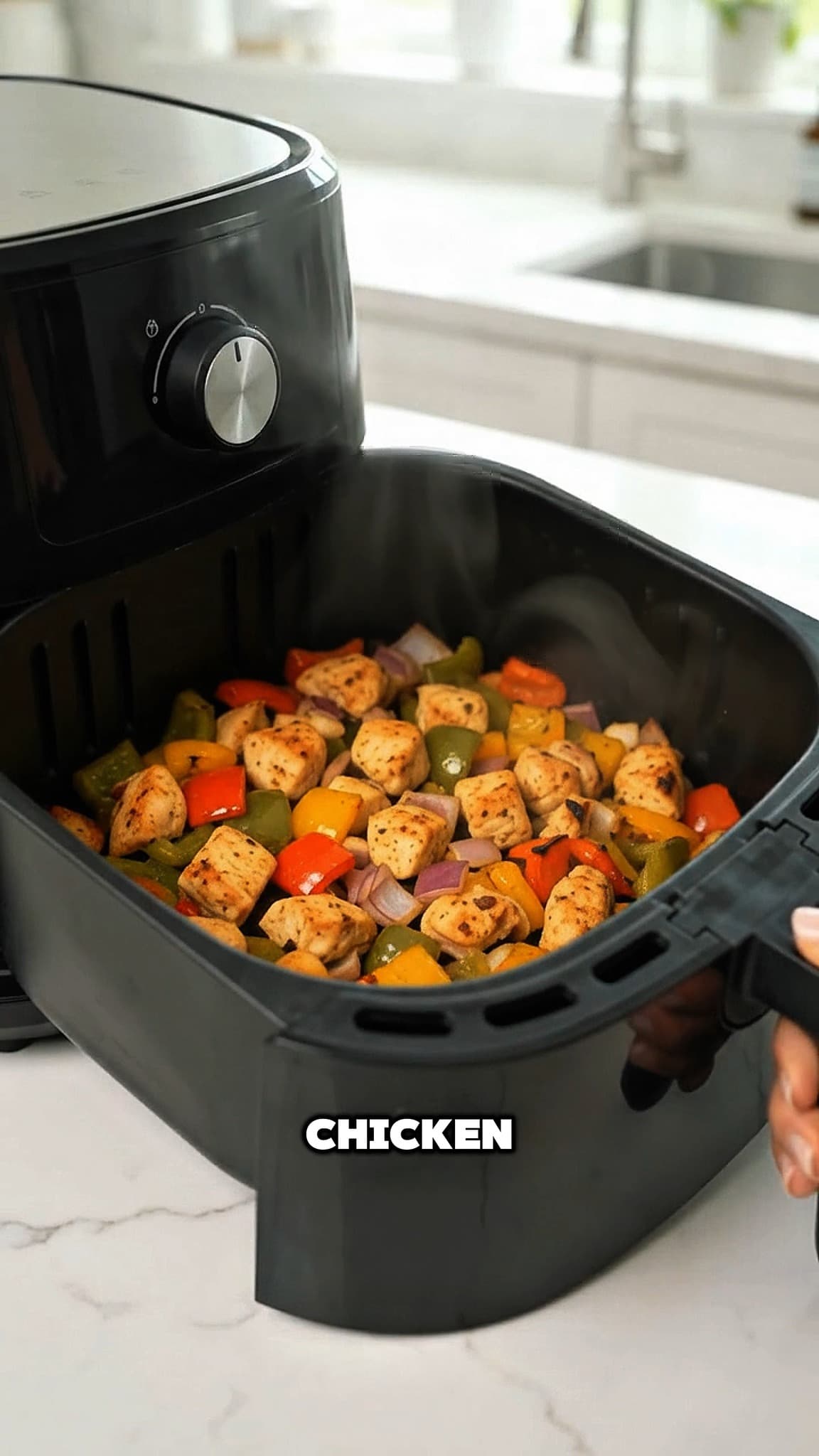 Air Fryer Chicken Fajita Bowls