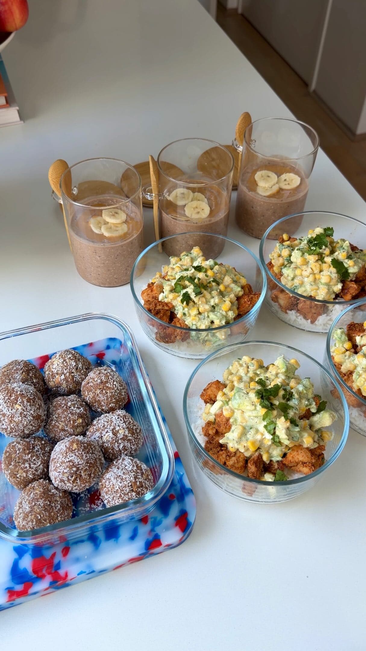 Street Corn Chicken Bowl and Summer Roll Protein Balls