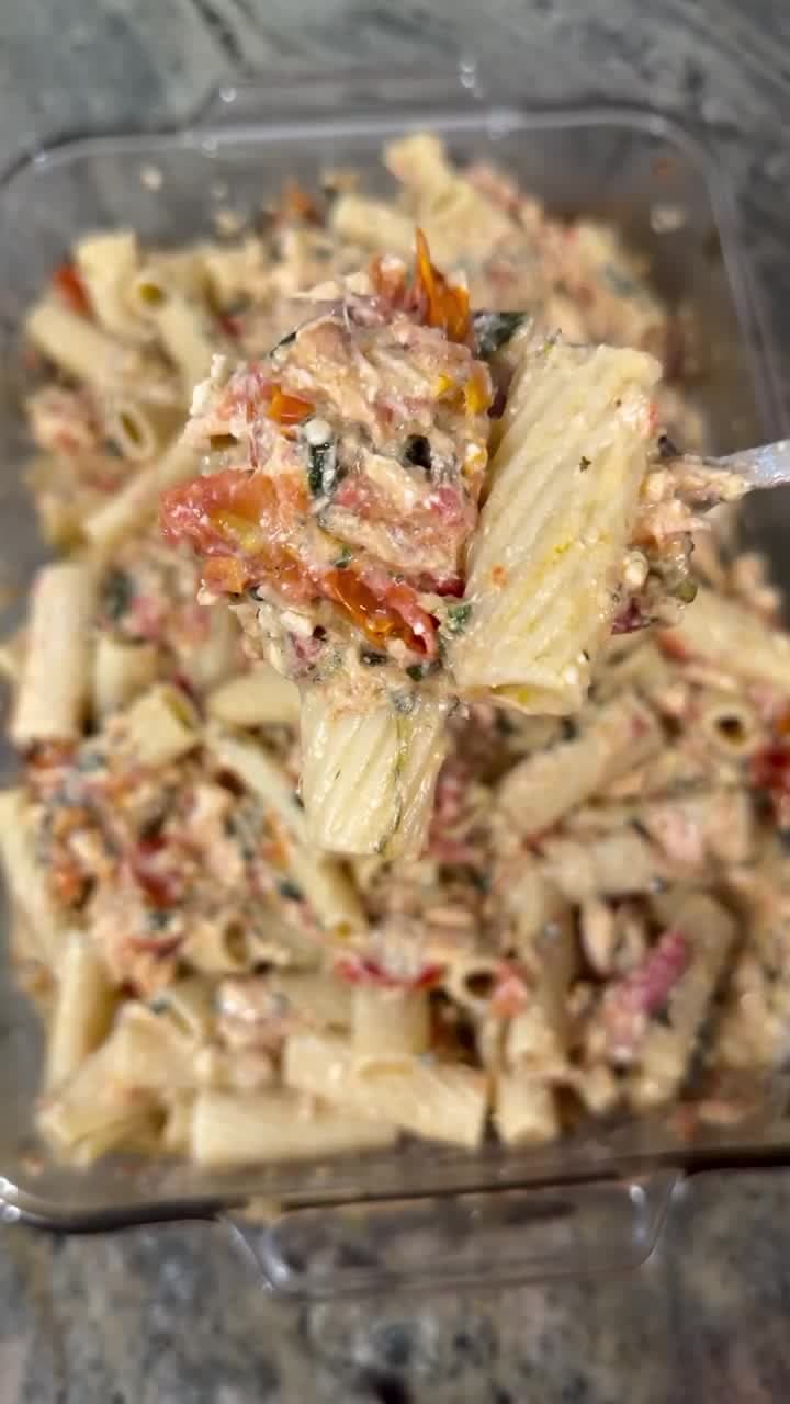 Baked Feta Salmon Pasta