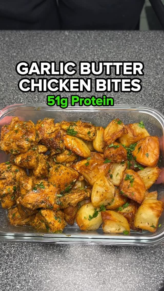 Garlic Butter Chicken Bites with Crispy Potatoes