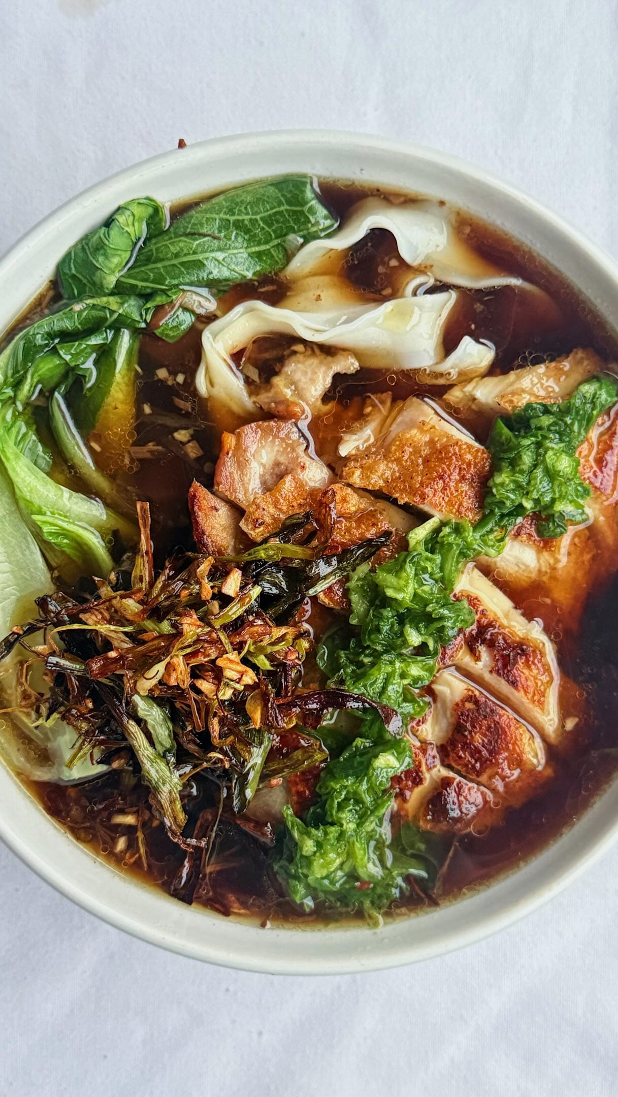 Crispy Ginger Spring Onion Oil Chicken Noodle Soup