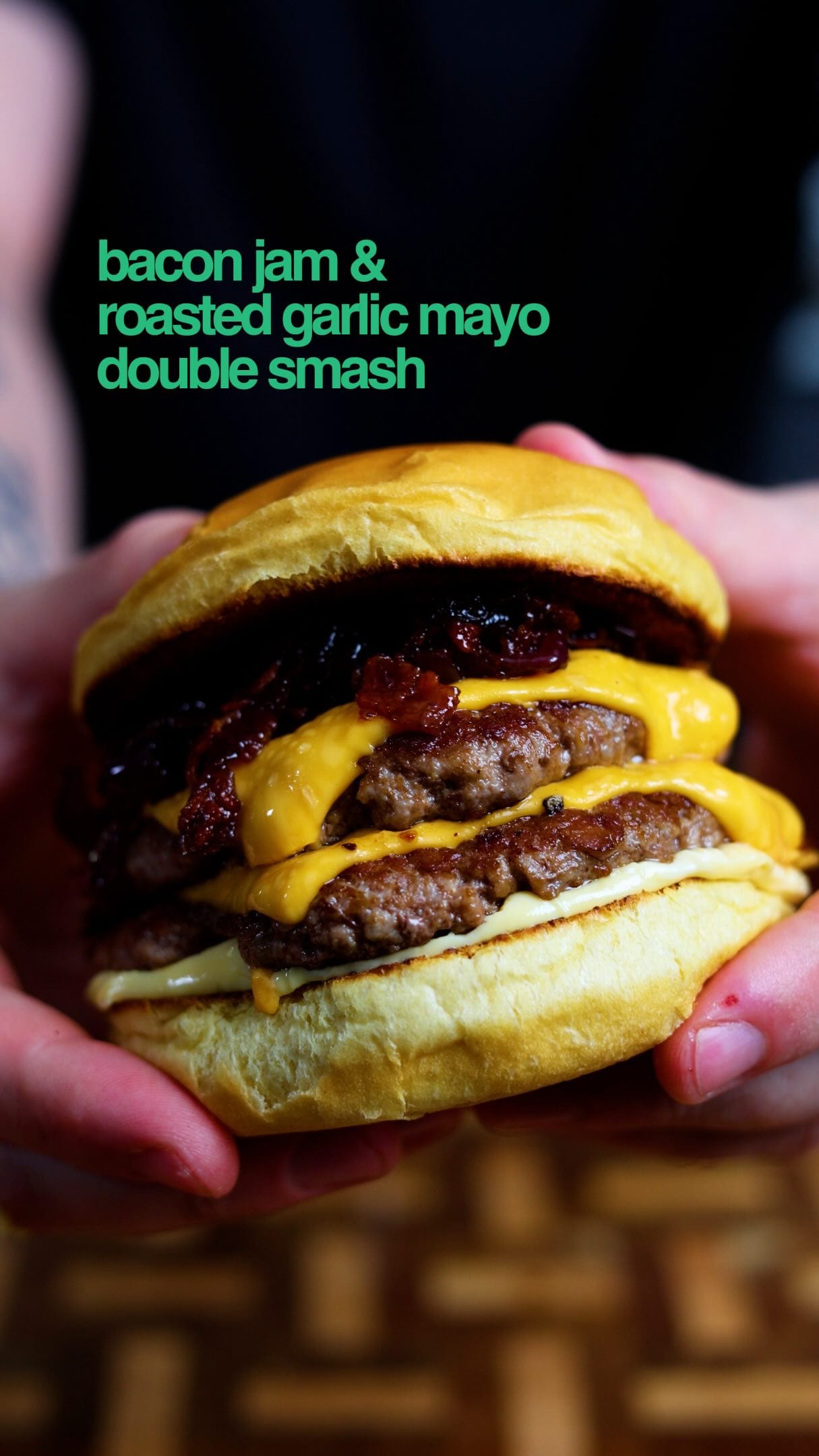 Bacon Jam & Roasted Garlic Mayo Burger – 90-Minute Recipe