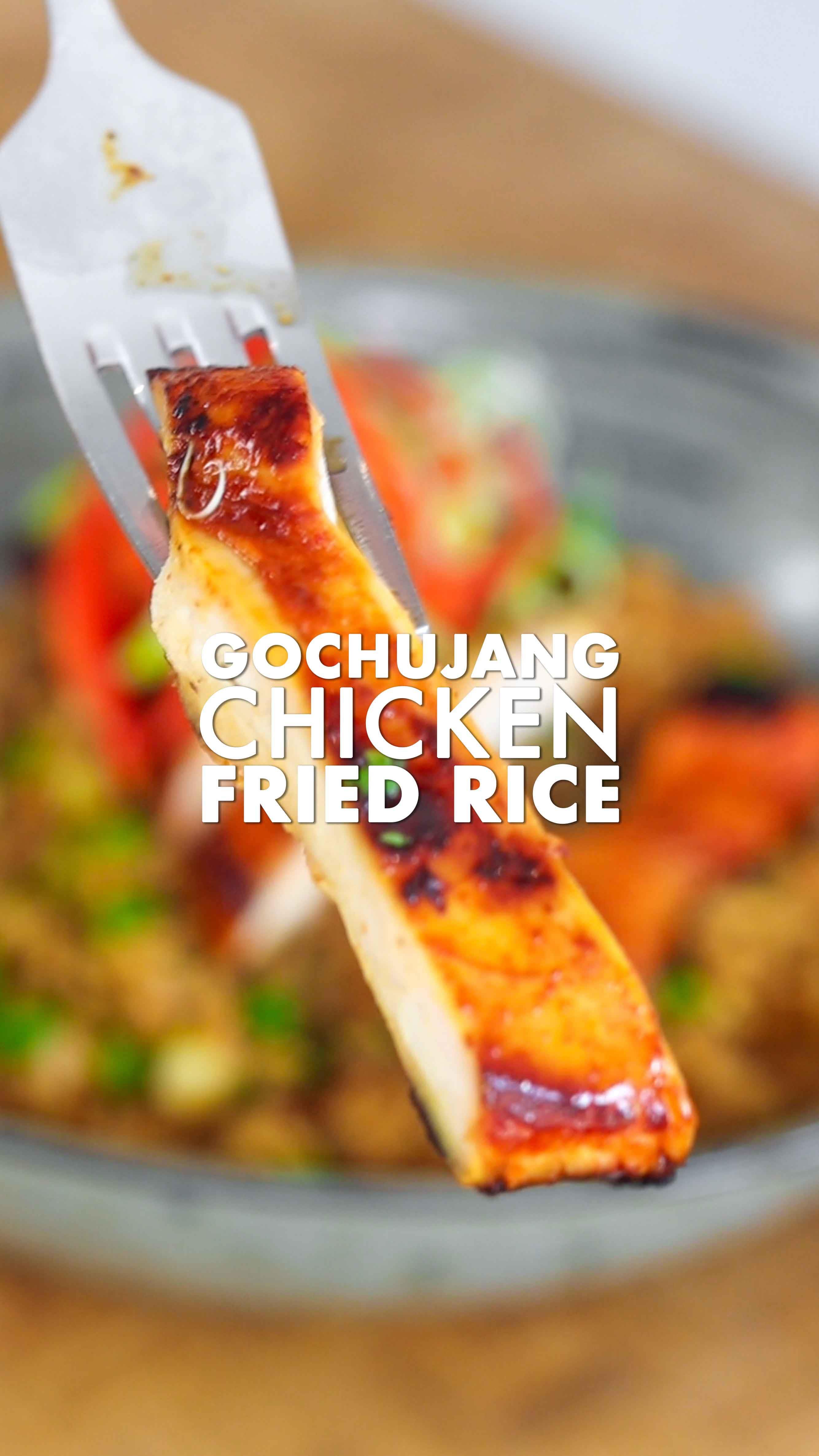 Gochujang Marinated Chicken with Sweet Soy Egg Fried Rice Recipe