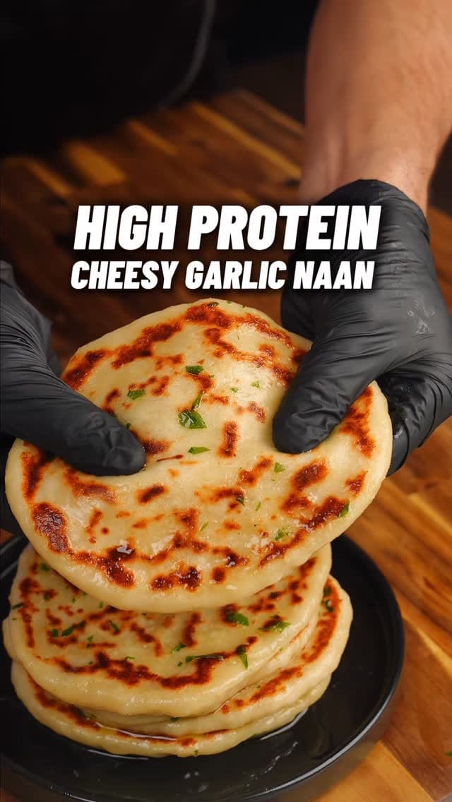 High Protein Cheesy Garlic Naan – 20-Minute Recipe