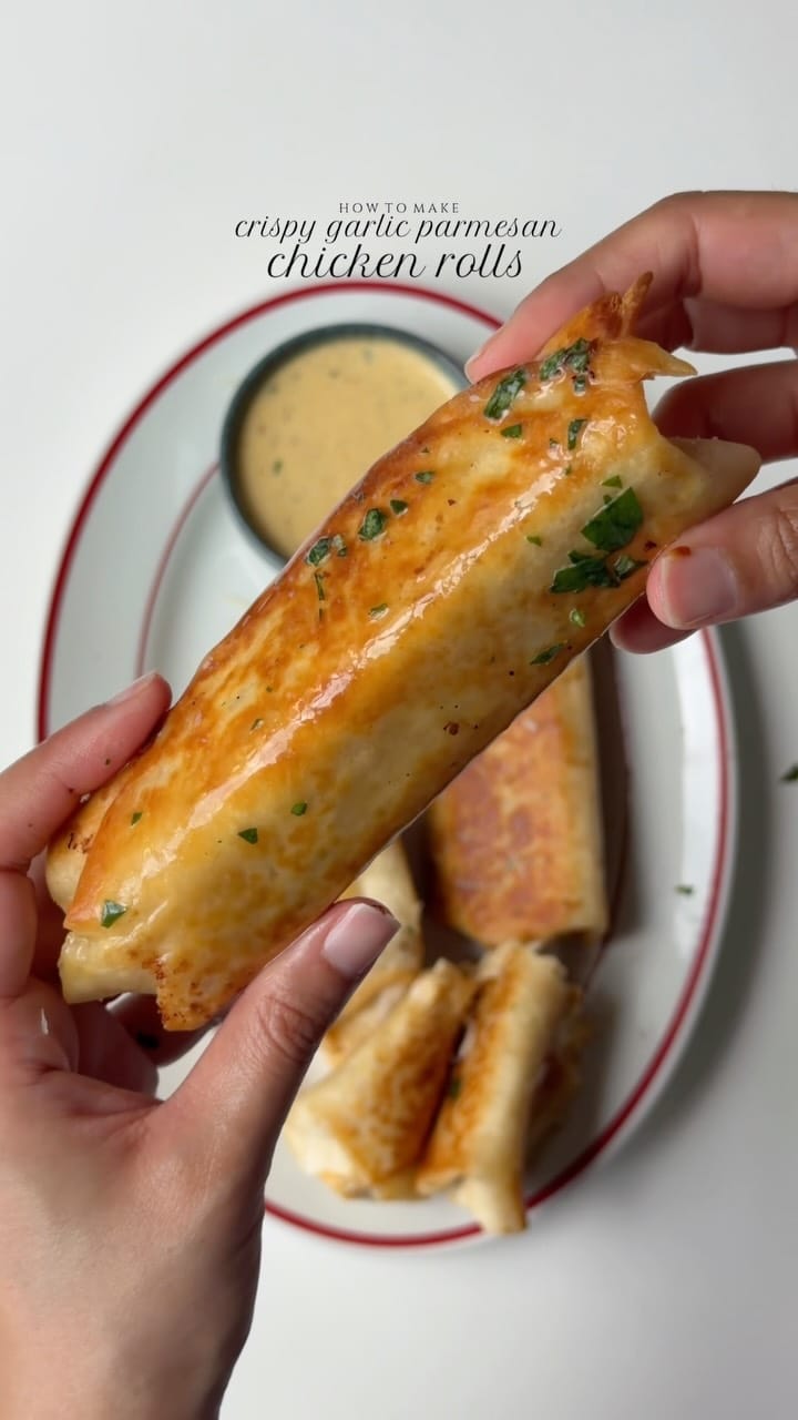 Crispy Garlic Parmesan Chicken Rolls