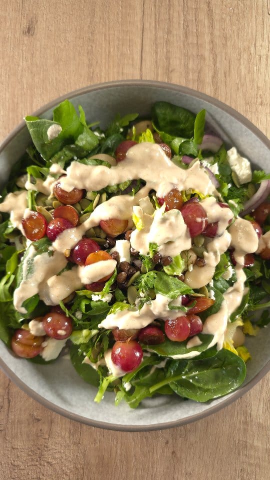 Charred Grape & Feta Salad