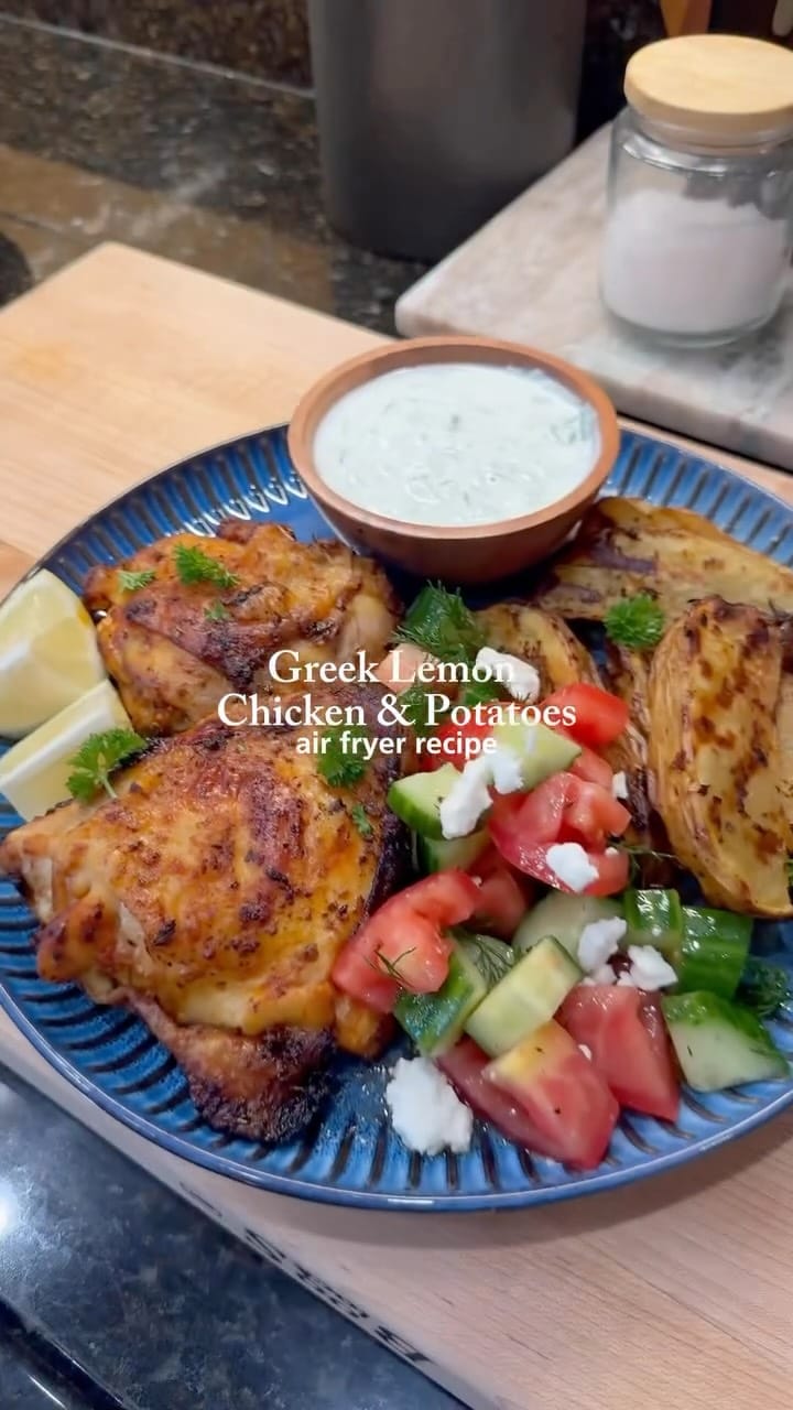 Greek Chicken & Lemon Potatoes – 40-Minute Air Fryer Recipe