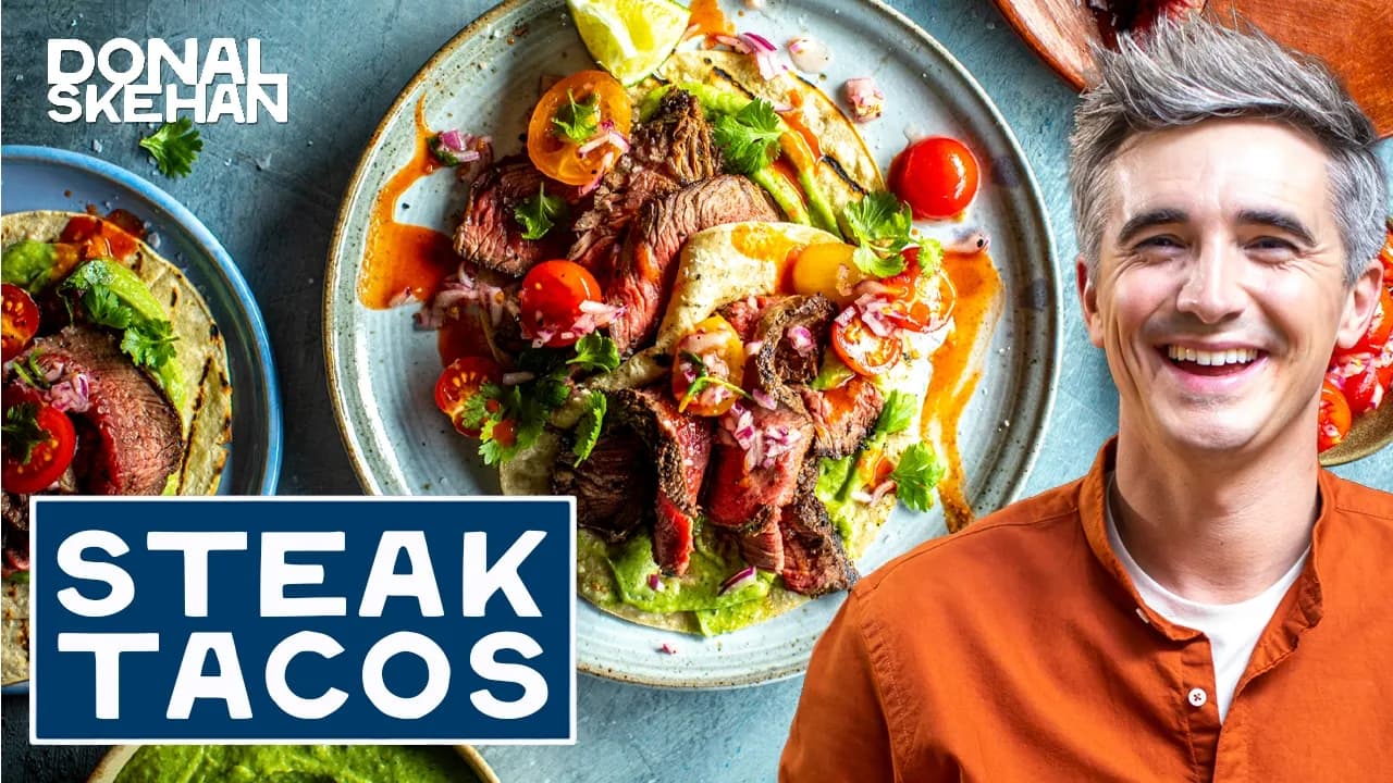 Steak Tacos by Donal Skehan, a frame from the YouTube video