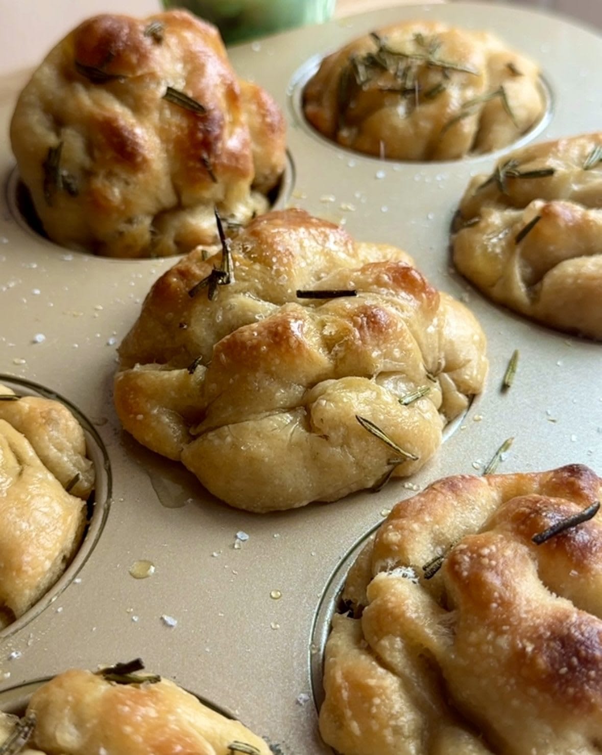 Sourdough Rosemary Focaccia Muffins Recipe