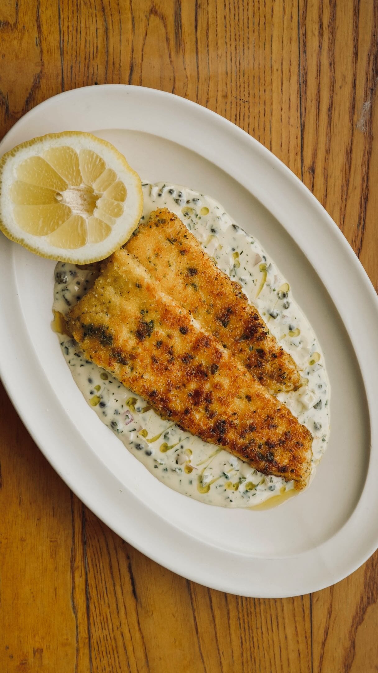 Breaded Plaice with Warm Tartare Sauce
