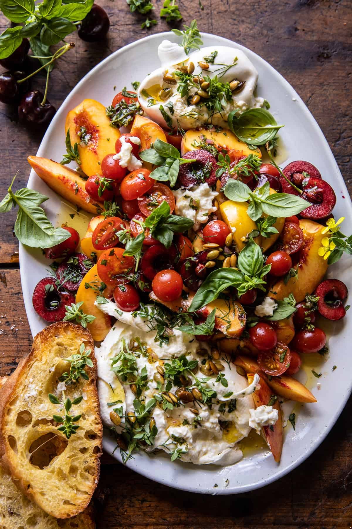 Tomato, Peach, and Burrata Salad Recipe